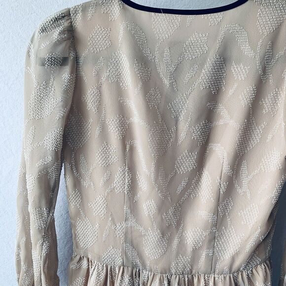 Love & Liberty Dress Long Sleeve Silk Fit and Flare Scoop Neck Blush Size 0 - Picture 9 of 13